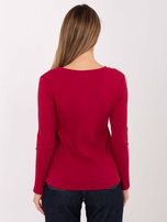 Bordowa bluzka basic w szeroki prążek RUE PARIS 