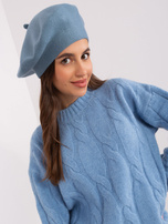 Hurt Brudnoniebieski jednokolorowy beret damski