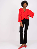 Czerwona bluzka z dekoltem w serek Raquela