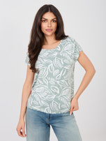 Pistacjowa letnia bluzka z nadrukiem SUBLEVEL