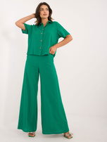 Hurt Zielony damski komplet letni z szerokimi spodniami