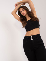 Hurtownia Czarne jeansowe rurki high waist