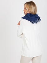 Hurtownia Granatowo-biały damski komin zimowy z wełną 