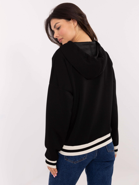 Hurt Czarna damska bluza z kapturem i ściągaczami