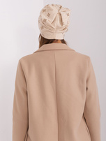 Hurt Jasnobeżowa czapka zimowa z dżetami