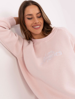 Hurt Jasnoróżowy dresowy komplet damski z ociepleniem