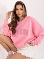 Pastelowa różowa dresowa bluza z bawełny 