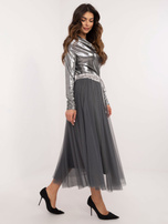 Hurtownia Szara tiulowa spódnica z podszewką