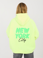 Fluo żółta damska bluza z napisami 3D