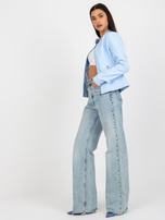 Hurt Jasnoniebieska kurtka z ekoskóry biker z podszewką 