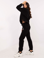 Hurt Czarny dwuczęściowy komplet damski ze spodniami