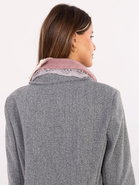 Brudnoróżowa trójkątna chusta z perełkami