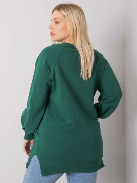 Ciemnozielona gładka bluza plus size Toledo