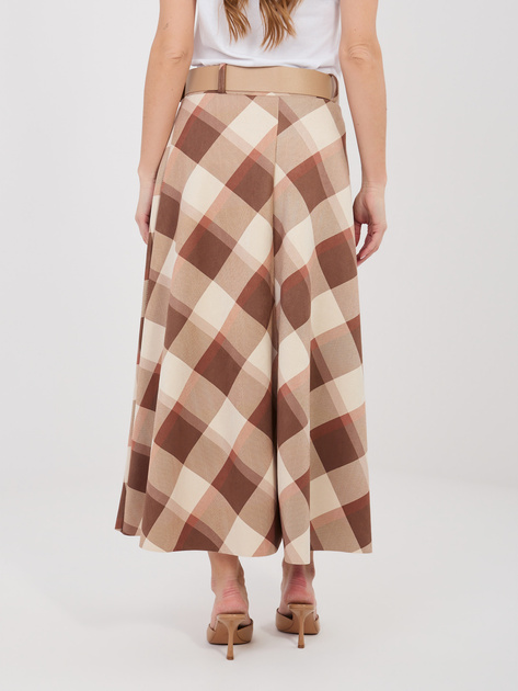 Brązowa elegancka spódnica w kratę
