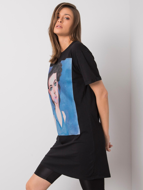 Czarna tunika z nadrukiem Eira SUBLEVEL