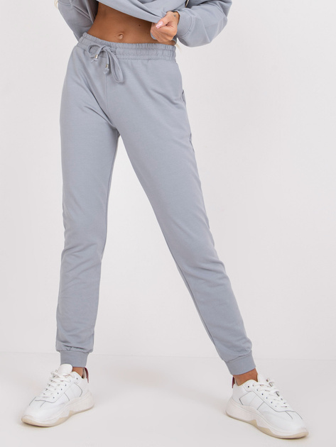Szare dresowe spodnie basic ze ściągaczami
