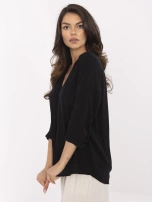 Czarna damska bluzka z wiskozy SUBLEVEL