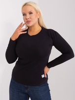 Hurt Czarna bluzka plus size z długim rękawem 