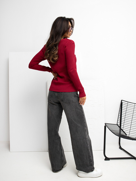 Bordowa bawełniana bluzka z kokardką RUE PARIS