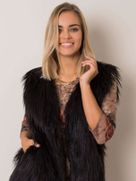 Czarna futrzana kamizelka Rafaela