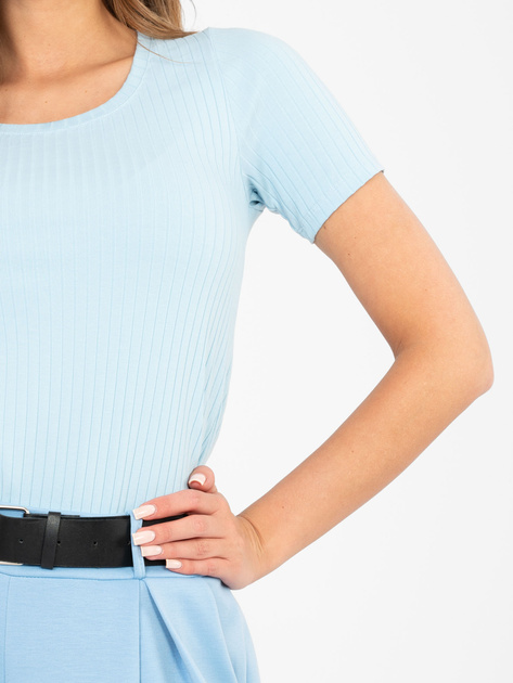 Niebieska damska bluzka basic z bawełny RUE PARIS