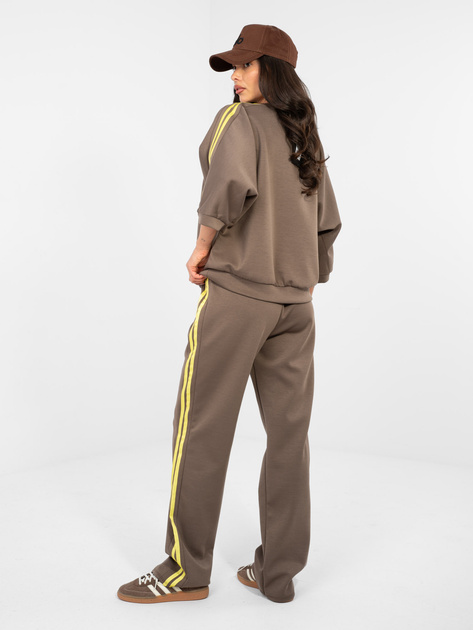 Brązowy dresowy komplet z rękawem 3/4 RUE PARIS