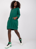 Ciemnozielona sukienka ze ściągaczem Salou