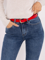Ciemnoniebieskie jeansy skinny z wysokim stanem