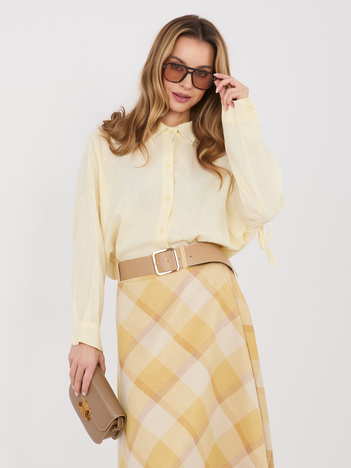 Jasnożółta rozpinana koszula z kołnierzykiem 