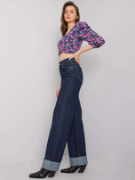 Ciemnoniebieskie szerokie jeansy Hartford