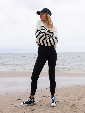 Juodos basic leggingai su aukštu juosmeniu RUE PARIS.