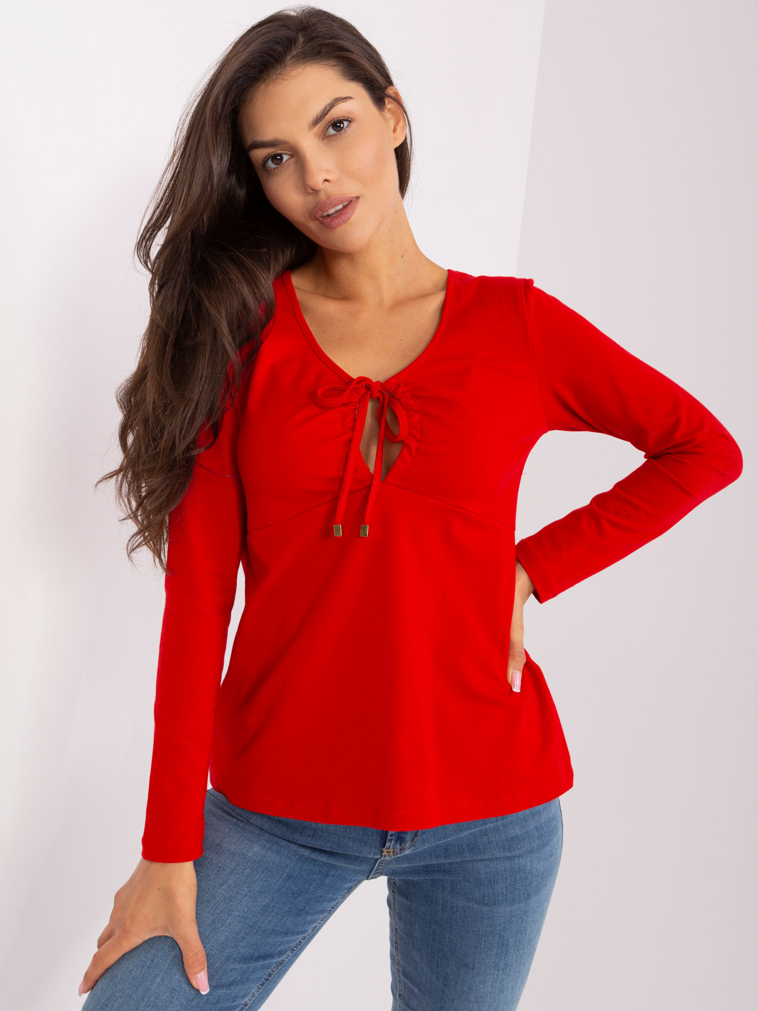 Hurt Red basic long sleeve blouse RUE PARIS