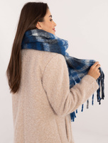 Hurt Ciemnoniebiesko-granatowy szal w kratę