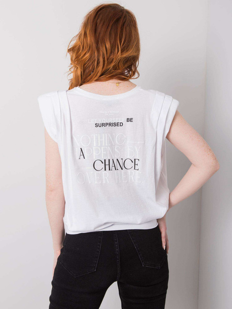 Biały t-shirt z napisami Zariah