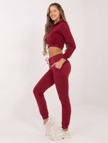 Bordowa krótka rozpinana bluza dresowa Ann RUE PARIS 