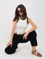 Biały krótki top z bawełny SUBLEVEL 