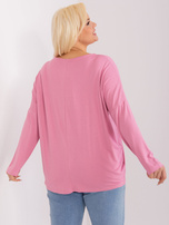 Didmeninė rožinė bluzonė plus size su aplikacija Paloma.
