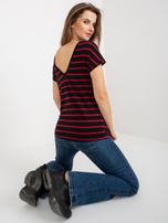 Hurt Black-Red Women's Striped T-Shirt BASIC FEEL GOOD.