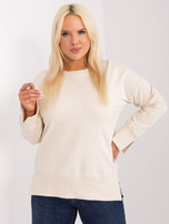 Hurt Kremowa dresowa bluza plus size ze ściągaczami