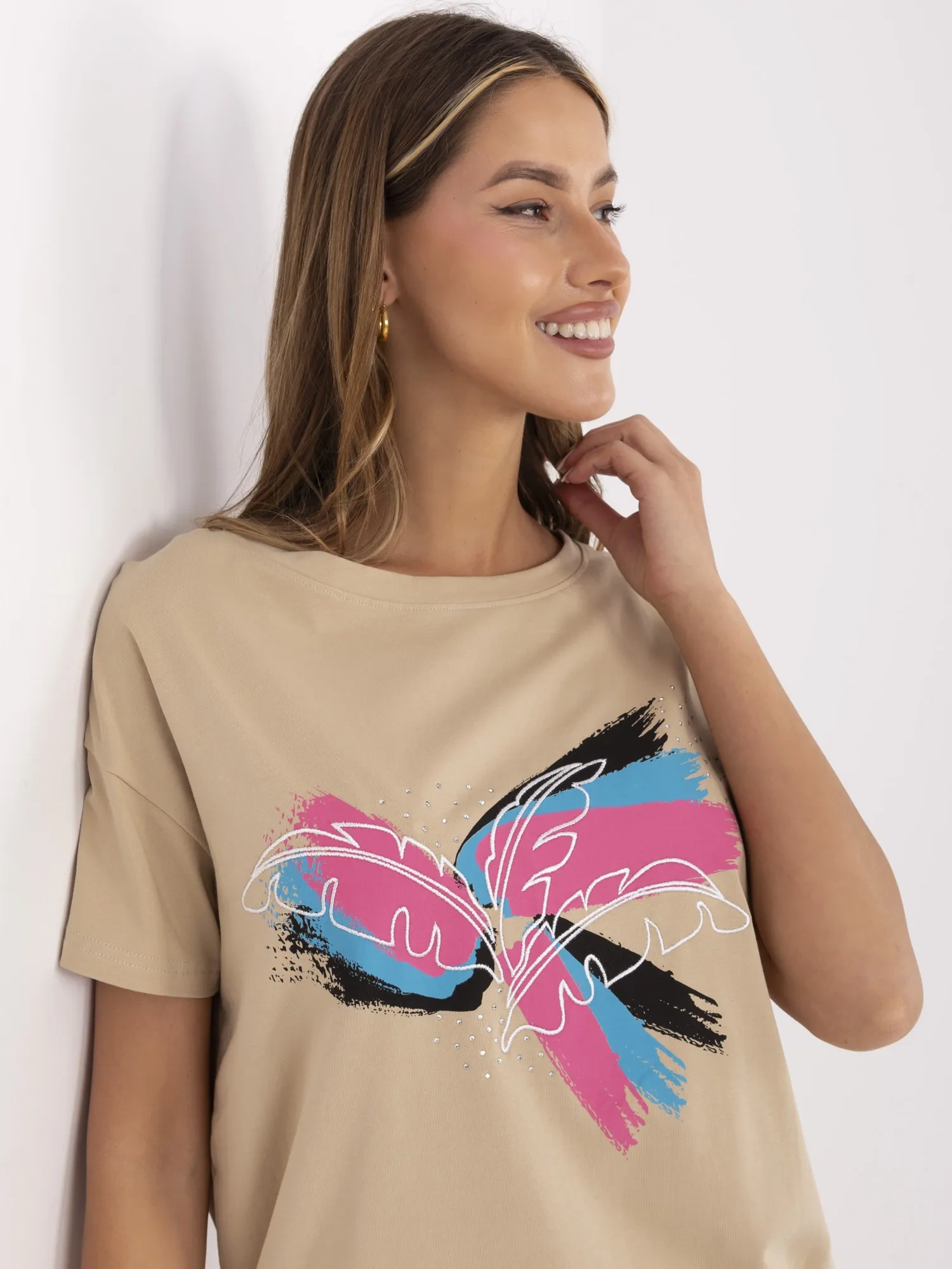 T-shirt camelowy