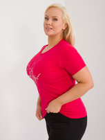 Hurt Czerwony dopasowany t-shirt plus size z napisem