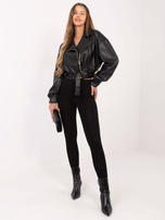 Czarno-złote legginsy Rissa RUE PARIS