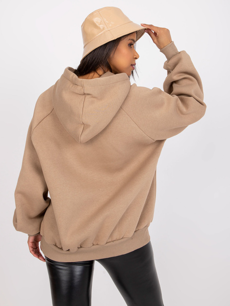 Beżowa damska bluza dresowa z bawełny Peggy