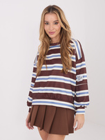 Czekoladowa bluza z naszywką na rękawie