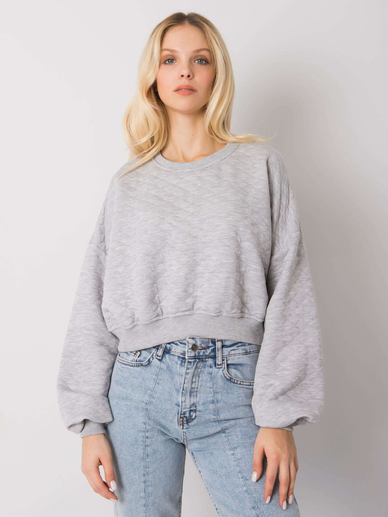 Grey Crystal quilting sweatshirt 