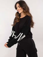 Hurt Czarna bluza bez kaptura o kroju oversize