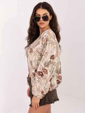 Brązowa damska kurtka o kroju bomberki