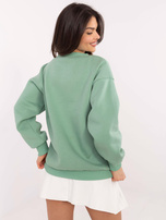 Hurt Pistacjowa damska bluza bez kaptura z ociepleniem