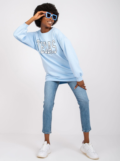 Jasnoniebieska dresowa bluza damska z napisem Poppy