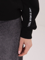 Czarna krótka bluza z kapturem SUBLEVEL 